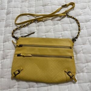 Elliott Lucca Yellow Woven Crossbody Bag - Stylish Everyday Shoulder Bag